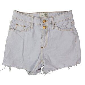 Universal Thread Vintage Midi Denim Shorts Blue Light Acid Wash SZ 0 25R Cut Off